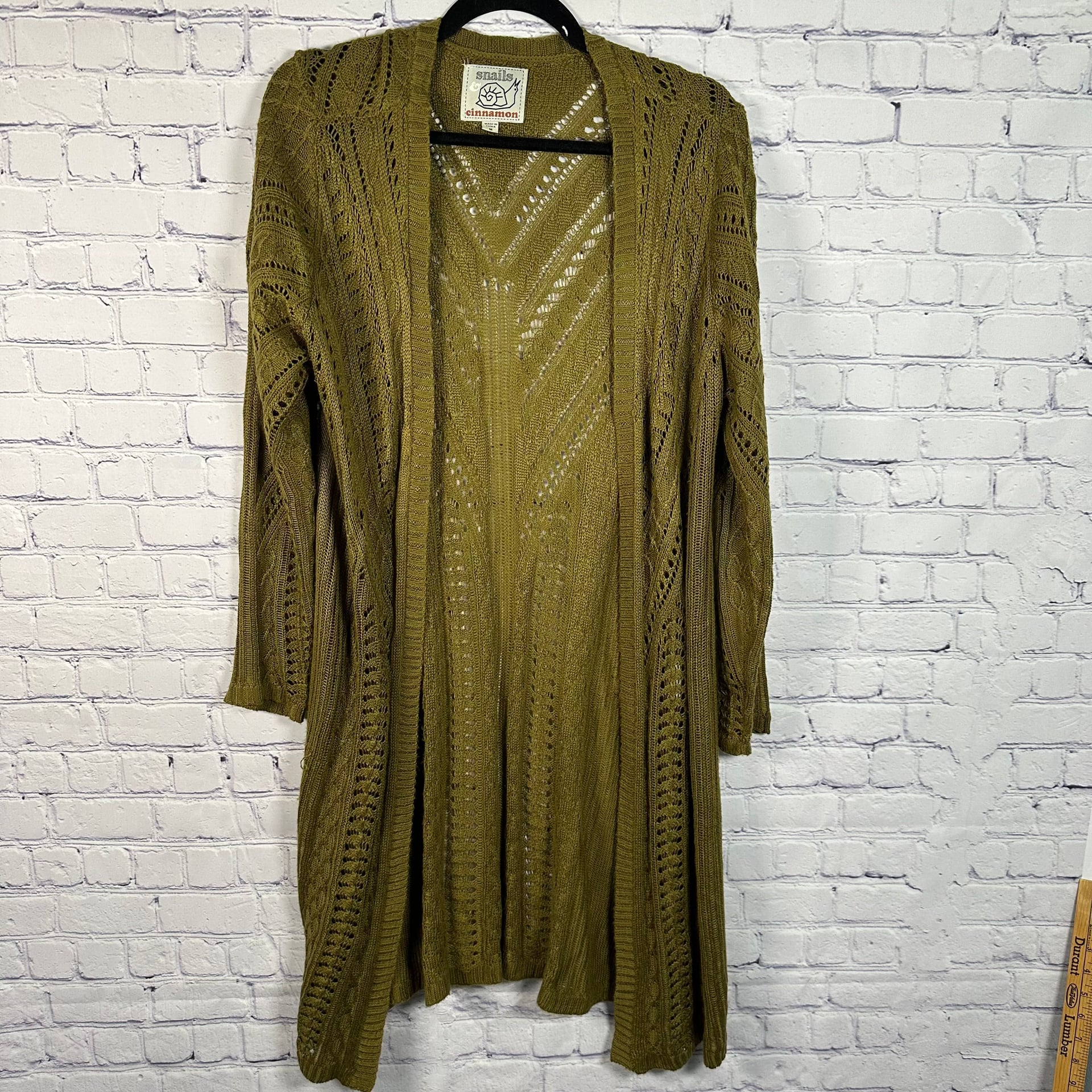 Snails Cinnamon Long Open Front Cardigan Sweater